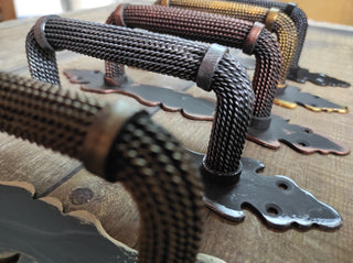 Hand Forged Rustic Gate Handle: Medieval Style Iron Door Pull