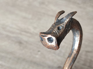 Forged Metal Dragon Hairpin: Handmade Iron Hair Accessory