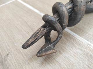 Hand Forged Dragon Door Handle: Medieval Iron Decor