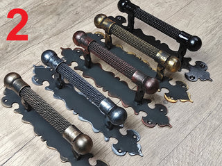 Hand Forged Steel Barn Door Handle: Rustic Medieval Style