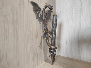 Dragon door handle in antique, medieval style