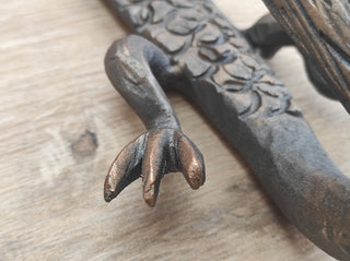 Dragon door handle in antique, medieval style