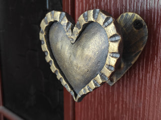 Hand Forged Heart Door Handle: Rustic Barn Decor