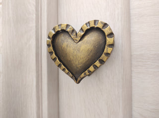 Hand Forged Heart Door Handle: Rustic Barn Decor
