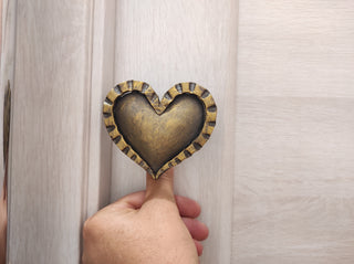 Hand Forged Heart Door Handle: Rustic Barn Decor