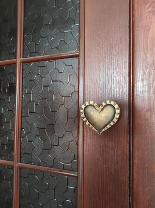 Hand Forged Heart Door Handle: Rustic Barn Decor
