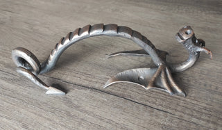 Hand Forged Dragon Door Handle: Metal Barn Door Hardware