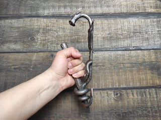 Hand Forged Dragon Door Handle: Metal Barn Door Hardware