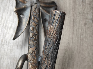 Hand Forged Dragon Door Handle: Metal Barn Door Hardware