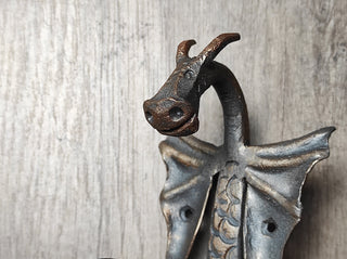 Hand Forged Dragon Door Handle: Metal Barn Door Hardware