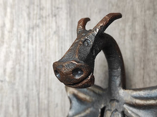 Hand Forged Dragon Door Handle: Metal Barn Door Hardware