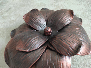 Hand Forged Flower Door Handle: Metal Wall Decor