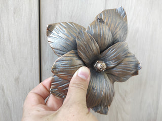 Flower door handle. Door handle, metal handle