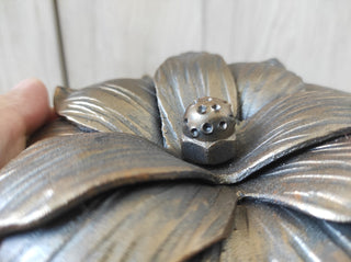 Hand Forged Flower Door Handle: Metal Wall Decor