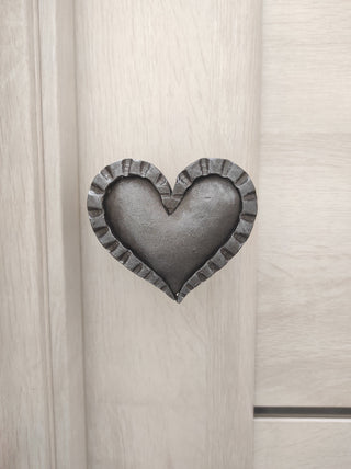 Hand Forged Heart Door Handle: Metal Barn Decor