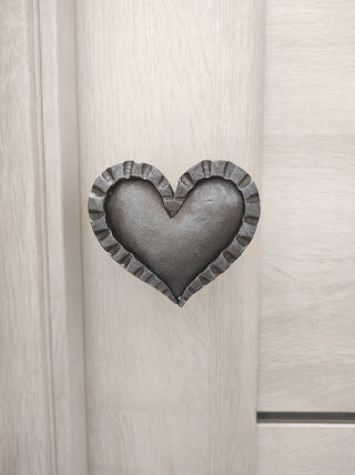 Heart door handle. Barn door handle, metal handle