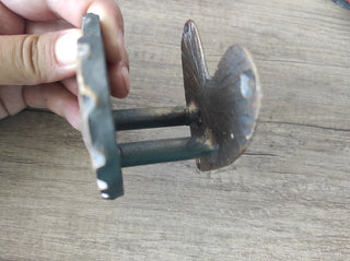 Hand Forged Heart Door Handle: Metal Barn Decor