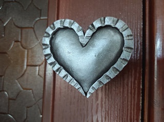 Hand Forged Heart Door Handle: Metal Barn Decor