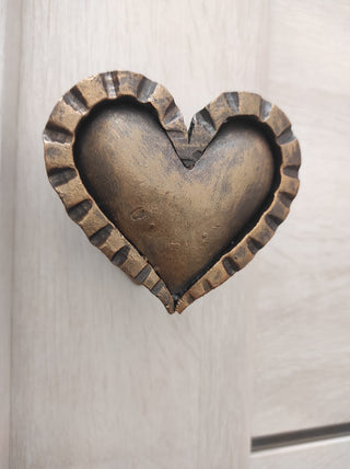 Heart door handle. Barn door handle, metal handle