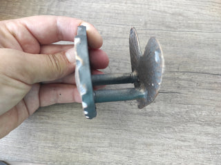 Hand Forged Heart Door Handle: Rustic Metal Decor