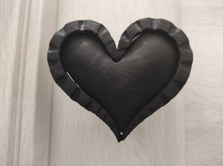 Hand Forged Heart Door Handle: Metal Barn or Dresser Pull
