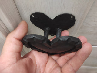 Hand Forged Heart Door Handle: Metal Barn or Dresser Pull