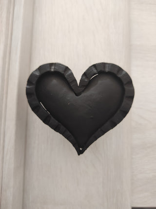 Hand Forged Heart Door Handle: Metal Barn or Dresser Pull