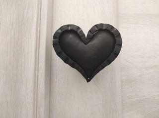Hand Forged Heart Door Handle: Metal Barn or Dresser Pull