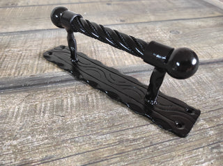 Hand Forged Barn Door Handle: Rustic Medieval Style