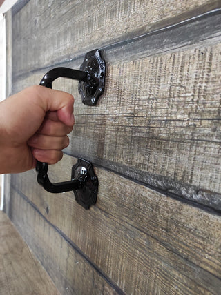 Hand Forged Barn Door Handle: Rustic Medieval Style