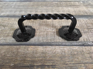 Hand Forged Barn Door Handle: Rustic Medieval Style