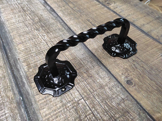 Hand Forged Barn Door Handle: Rustic Medieval Style