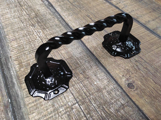 Hand Forged Barn Door Handle: Rustic Medieval Style