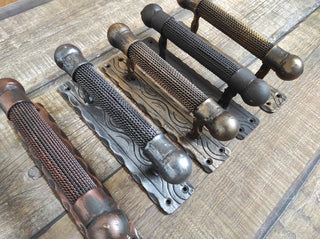 Hand Forged Barn Door Handle: Rustic Medieval Metal Decor