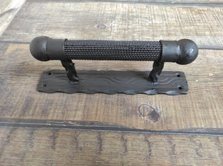Hand Forged Barn Door Handle: Rustic Medieval Metal Decor
