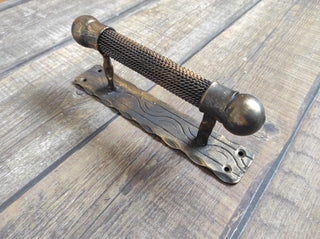 Hand Forged Barn Door Handle: Rustic Medieval Metal Decor
