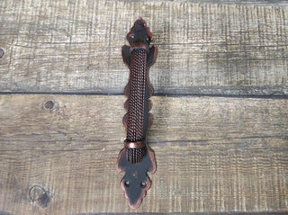 Hand Forged Rustic Gate Handle: Medieval Style Iron Door Pull