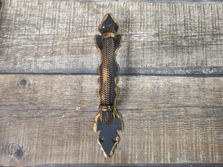 Hand Forged Rustic Gate Handle: Medieval Style Iron Door Pull