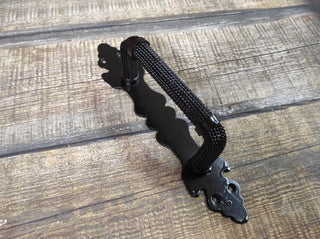 Hand Forged Rustic Gate Handle: Medieval Style Iron Door Pull