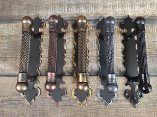 Hand Forged Rustic Door Handle: Medieval Gate Hardware