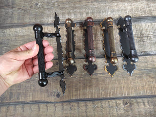 Hand Forged Rustic Door Handle: Medieval Gate Hardware