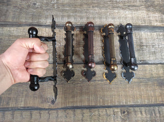 Hand Forged Rustic Door Handle: Medieval Gate Hardware