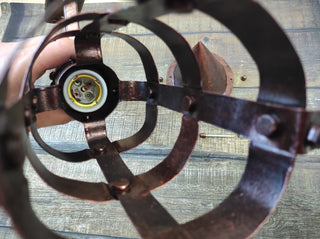 Hand Forged Medieval Torch Wall Sconce: Wood & Steel Light