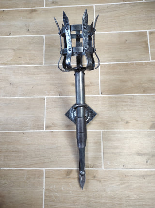 Medieval torch, wrought iron sconce