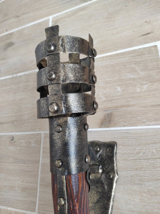 Handmade Forged Iron Wall Sconce Candle Holder: Medieval Torch