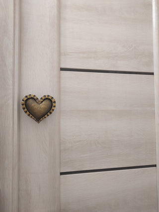 Hand Forged Heart Door Handle: Rustic Barn Decor