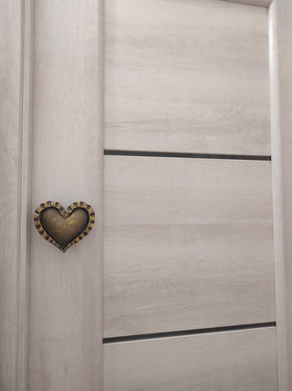 Hand Forged Heart Door Handle: Rustic Barn Decor