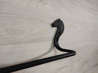 Hand Forged Horse Towel Rack: Black Wrought Iron Bathroom Decor
