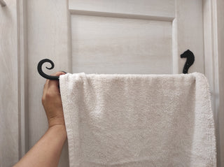 Towel rack horse, towel holder, hand forged bathroom towel bar, black wall mounted towel holder, metal towel holder, wrought iron rack