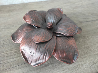 Hand Forged Flower Door Handle: Metal Wall Decor